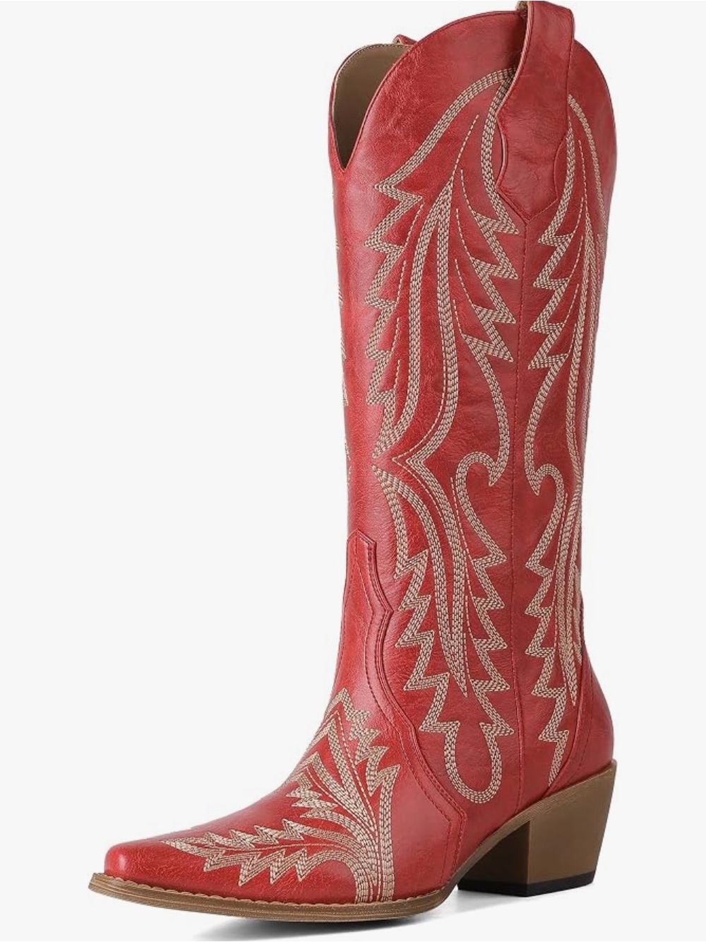 Red embroidered cowboy boots 8.5 NWT